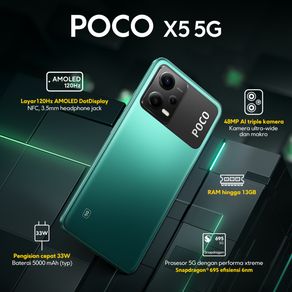 XIAOMI POCO X5 5G NFC | 8GB+256GB vs 6GB+128GB | Chipset Qualcomm SM6375 Snapdragon 695 5G (6 nm)