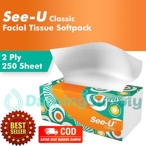 Tissue SEE-U facial  isi 250 sheet / Tisu wajah murah / Tisue Wajah Seperti Paseo Smart Facial 250 Sheet / [1 PCS] Bisa COD