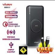 Vivan VPB-W11 Powerbank Wireless 10000 mah 3 output Fast Charging 20W