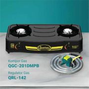 Paket Kompor Gas 2 Tungku QGC-201 DMPB dan Selang Regulator QRL 142