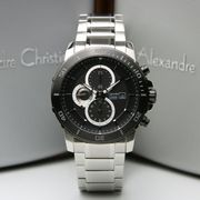 jam tangan pria alexandre christie 6473 silver black original