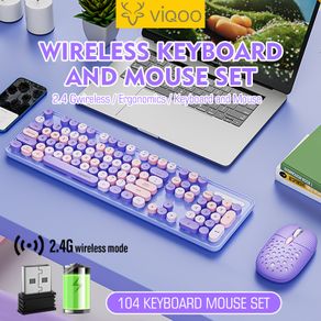 【COD】Viqoo LD-128 Beetle Design Fashion Color 2.4G Wireless Keyboard & Mouse Set For Notebook Laptop Desktop PC- KM01