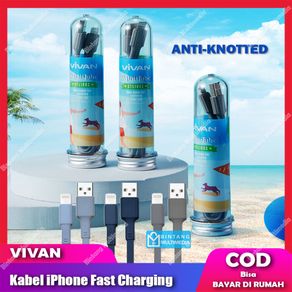 Kabel Data IPhone Fast Charging Vivan CT-L100s Kabel Charger Lightning With Mini Tube 1M Flat Pipih