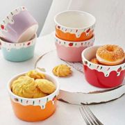 Ramekin / Mangkok Keramik Tahan Panas Motif Strawberry 9cm