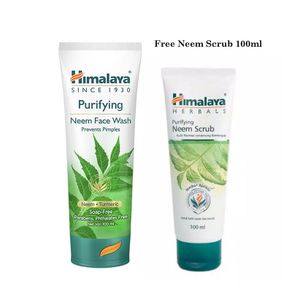 Himalaya Purifying Neem Face Wash - 100ml Free Himalaya Purifying Neem Scrub 100ml