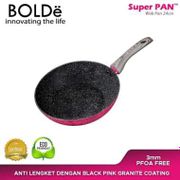 Bolde Super Pan Wok Wajan Penggorengan 24 Cm - Black Pink
