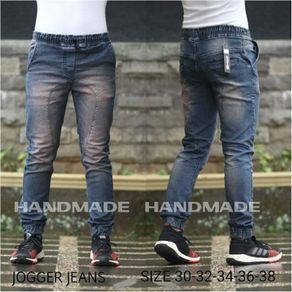 Pilihan jeans joger pinggang karet size 