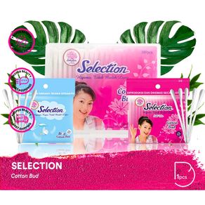 [MT/1005] SELECTION Cotton Bud Indonesia / Kapas Stik Ulir Baby 100pcs 180pcs Box Ziplock Refill