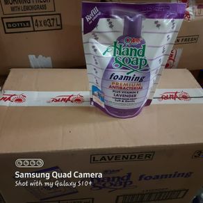 promo yuri hand soap anti bacterial foaming 375ml - lavender