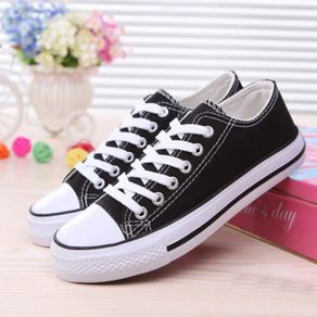 sepatu converse black white sneakers pria wanita klasik low - hitam+box 39