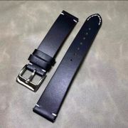 tali jam tangan kulit bund strap watch handmade brown premium - biru tua