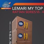Lemari Baju Plastik MY TOP IVORY 4 Susun Full Rak Rotan Seri SS-4