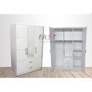 lemari pakaian 3 pintu modern minimalis termurah fast furniture - full putih