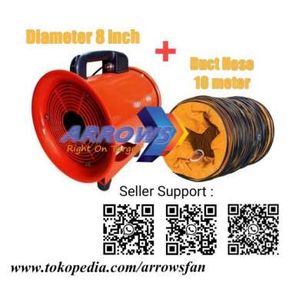 Paket Portable Ventilator Blower 8 inch + Flexible Duct Hose 10 Meter