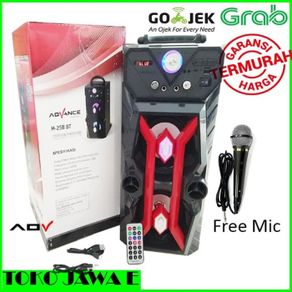 advance h25-bt speaker aktif portable bluetooth karaoke - gratis mic