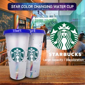 YOOGOO Tumbler Starbucks Confetti Cup | Botol Minum Starbucks Transparent  Cold Water Cup Reusable Cup 710ML