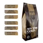 Awi Kopi New York Gold Blend 1 Kg Biji | Roasted Coffee Bean | Arabica Robusta Premium Cafe Blend