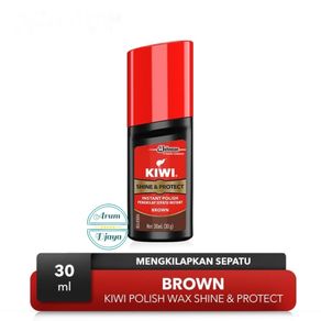 Kiwi Semir Sepatu Cair Coklat Kiwi Shoe Shine & Protect Instant Polish Brown 30mL
