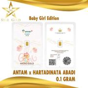 LOGAM MULIA MICRO GOLD ANTAM HARTADINATA 0.1 GRAM BABY GIRL SERIES 2