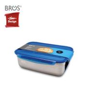 Bros Stainless Steel Rect. 2800Ml Wadah Makanan / Container Click-In