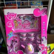 mainan anak teko cangkir tin set kopi teh kaleng tea set little pony