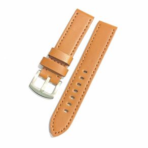 tali jam tangan kulit zamora murah berkualitas tebal lentur strap jam - coklat muda 26 mm