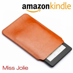 leather sleeve amazon kindle 6 inch case cover pouch softcase - cokelat kindle 6.8 