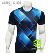 [V21305 Navy] Kaos Badminton Victor Import Go Premium Terbaru Baju Bulutangkis Jersey Pakaian Olahraga Sport Pria Laki Laki Cowok Wanita Ladies Cewek 21305 Tshirt Sport Shirt Bulu Tangkis