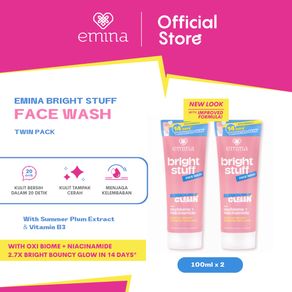 Emina Bright Stuff Face Wash 100 mL Twin Pack - Paket Perawatan Sabun Muka Mencerahkan