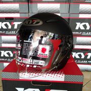 helm kyt galaxy flat r solid hitam doff