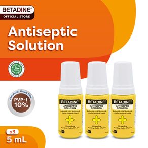 BETADINE SOLUTION Obat Luka Antiseptik 5ml Triple Pack