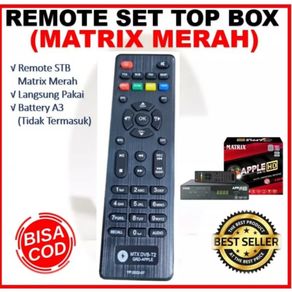 Remote Set Top Box Matrix Apple Merah Remot STB Receiver TV Digital  Tanpa seting