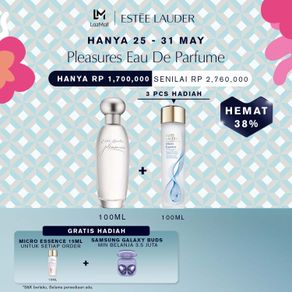[Beauty Exclusive] Estee Lauder - 2pcs Set with Pleasures Eau de Parfum Spray 100ml Micro Essence 100ml (Senilai Rp 2760000) • Sheer & Spirited Fragrance - Parfum - Minyak Wangi - Toner - Hydrating Toner