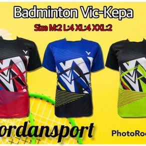 kaos badminton victor kepa / kaos bulutangkis victor new - hijau xl