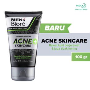 Mens Biore Non Scrub Acne Skincare Tea Tree Oil Sabun Muka Pria 100 gram