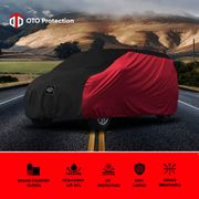 cover mobil/ selimut mobil toyota agya - strip 3 merah